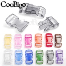 50pcs Colorful 10mm Curved Side Release Buckles Clear Frost Transparent For Paracord Bracelet Garment Dog Collar Bag Parts 2024 - buy cheap