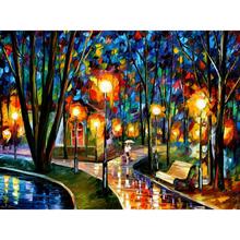 Pinturas de arte moderno para parque junto al lago, pintura al óleo de paisaje para sala de estar, pintada a mano 2024 - compra barato