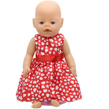 Boneca roupas vestido vermelho caber 18 Polegada boneca & 43cm zaps boneca acessórios 2024 - compre barato