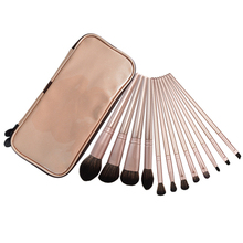 Luxury Golden 12Pcs Makeup Brushes Set Foundation Powder Blusher Eyeshadow Blending Cosmetic Brush with Travel Bag 2024 - buy cheap