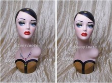 High quality Fiberglass vintage female mannequin dummy head bust for earrings &wigs & hat &  jewelry display 2024 - buy cheap