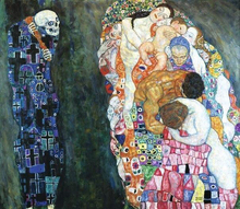 Pintura al óleo sobre lienzo de Gustav Klimt, muerte y vida, 100% hecha a mano, calidad de museo 2024 - compra barato