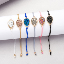 ZWPON-Pulseras cuadradas en forma de lágrima para mujer, brazaletes con dijes, de oro, con tope deslizante, cadena rosa, joyería al por mayor, 2019 2024 - compra barato