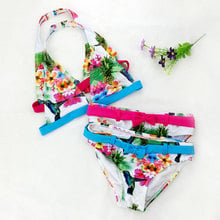 2020 New Summer Cuhk Girls Split Bikini Kids Cute Flower And Animal Pattern Swimwear Children Girl Floral Swimsuit Wholesale 2024 - buy cheap