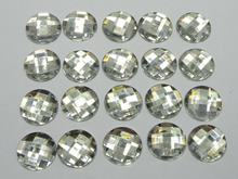 100 Clear Acrylic Flatback Rhinestone Faceted Round Gems 14mm No Hole 2024 - buy cheap