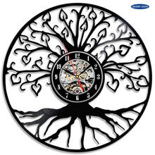paris wall clock Tree Hearts Theme Cute Black Vinyl Clock Home Decor Gift la crosse 2024 - buy cheap