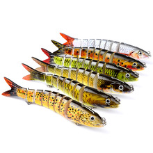 1PCS 13cm 19g Fishing Wobblers 8 Segments Swimbait Crankbait Fishing Lure Bait with Artificial Hooks 12 color Pesca Cebo 2024 - buy cheap