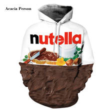 Acacia Person New Autumn Winter Men/women Hoodies With Cap Print Nutella Food Hip Hop Hooded 3d Sweatshirts Hoody Tracksuits Top 2024 - buy cheap