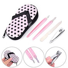 4 Pieces Manicure Set in PU Sandal Case with box Travel Kit Nail Care Clipper Scissors Grooming Tool Pedicure 2024 - buy cheap