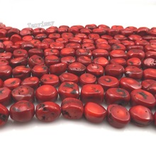 Natural Oblate Coral Beads, 5 Strands 16"/Strand Red Coral Loose Beads, 20mm Irregular Stone Shape Coral Beads Fit Jewelry DIY 2024 - buy cheap
