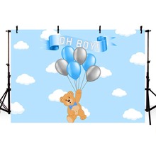 Fondo de fotografía para recién nacido, telón de oso, aire caliente, nubes, estudio fotográfico, decoraciones de cumpleaños 2024 - compra barato