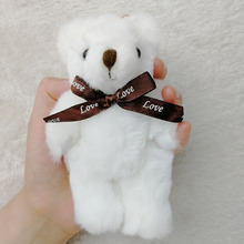 Peluche de oso de peluche WhiteMini para niños, colgante de peluche de 12cm, regalo de cumpleaños, CMR034, 10 unids/lote 2024 - compra barato