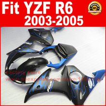 MOTOMARTS  ABS  fairings set for YAMAHA 2003 YZF R6 2004 2005 R6 03 04 05 blue flame black fairing kits part 2024 - buy cheap