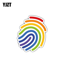 YJZT 8.7CM*10.5CM Funny Rainbow Fingerprint Reflective Decal Car Sticker 12-0951 2024 - buy cheap