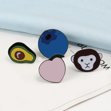 New Fashion Cartoon Cute Monkey Brooch Child Fruit Peach Metal Badge Brooches For Women Coat Backpack Lapel Pin Men Jewelry Gift 2024 - buy cheap