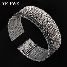 Yfjewe pulseiras femininas com cristais, novo design bracelete com cristais e pulseiras, joia feminina b232 2024 - compre barato