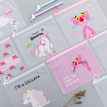 Cute Kawaii Unicorn Pencil Case Pen Bags Creative Transparent File Holder For Kids Gift Korean Stationery Office School Supplies 2024 - buy cheap