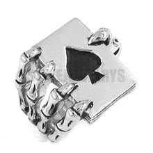 Claw Spades Poker Ring Stainless Steel Jewelry Cool Tribal Ace of Spades Biker Men Ring Gothic Men Ring Wholesale SWR0186A 2024 - buy cheap