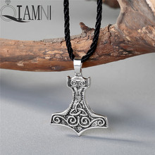 Qiamni antigo perun machado amuleto símbolo eslavo kolovrat nó irlandês viking pingente colar masculino jóias pagão charme presente 2024 - compre barato
