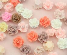 set of 100pcs assorted medium  lovely matte pastel rose   resin Cabochons for  Flower Rings Pendants , jewelry DIY 0.7inch 2024 - buy cheap