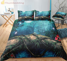 Thumbed-Juego de cama con estampado de plantas 3D, juego de ropa de cama con estampado de árboles de fresa y bosque, edredón de diseño de alta calidad 2024 - compra barato