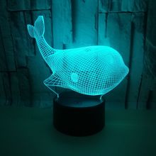 Whale 3d Night Light, Acrylic Visual Stereo Lamp 3d Led lamp Christmas decorations gift for baby room lights 2024 - buy cheap