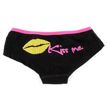 Women's Fashion Sexy Lip Kiss Me Print Cotton Panties Briefs Knickers Underwear 2024 - buy cheap