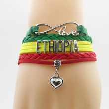 Fashion Ethiopia Bracelets Trendy Women And Men Leather Rope Bangles jewe;ry 2024 - buy cheap