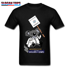 Camiseta de Hip-Hop para hombres March For Science, remera con estampado de Koala, ropa bonita de algodón para hombres, Camisetas Geek negras de verano 2024 - compra barato