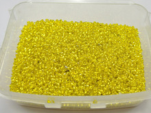 10000 contas de semente de vidro 1.5mm (12/0) prata forrado amarelo + caixa de armazenamento 2024 - compre barato