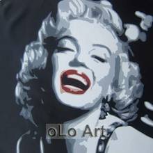 Sexy Big Grin Marilyn Monroe Full Red Lips Modern Canvas Pop Art Hand Painted oil Painting oLo PP016 2024 - buy cheap