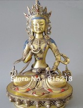 bi00411 13"Tibet tibetan Bronze Gild gods bless Buddha queen king Bodhisattva kwan yin 2024 - buy cheap