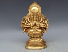 Тибетская бронзовая медная позолота Namgyalma Maha Cundi статуя Будды Бодхисаттва 2024 - купить недорого