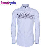 Plus size Shirt men Brand clothes male Fashion Embroidery Full sleeve Chemise homme Anti-Wrinkle Cotton male dress shirts 2024 - buy cheap