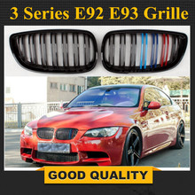Rejilla de riñón doble para BMW, accesorio de color negro con acabado brillante, estilo de carreras, para modelos Serie 3, E92, E93, 06-09, 2 puertas, 8P, 1 par 2024 - compra barato