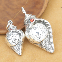 Handcrafted 925 prata concha pingente de prata esterlina do vintage amuleto tibetano pingente boa sorte amuleto 2024 - compre barato
