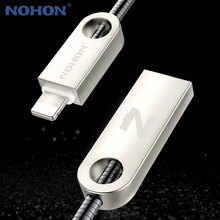 Original NOHON Metal 8 Pin USB Cable For Apple iPhone 7 6 Plus 5 5S 5C iPad Air iPod Nano Phone Cable Fast Charging Data Sync 2024 - buy cheap