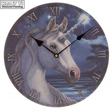 100% Full Square 5D Diy Daimond Painting Cross-stitch Horse Pattern Clock 3D Diamond Painting Rhinestones Paintings Embroidery 2024 - buy cheap
