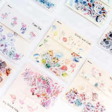 Милые декоративные акварельные наклейки в Корейском стиле с мультяшными цветами, клейкие наклейки для скрапбукинга, DIY Декоративные наклейки для дневника 2024 - купить недорого