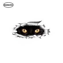 Hotmeini estilo do carro preto gato olhos voyeur decalque à prova d3d água carro 3d adesivo corpo amortecedor acessórios 15x7cm 2024 - compre barato