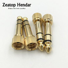 100Pcs High Quality Gold 1/4" 6.35mm Male to 3.5mm Female Plug Stereo Audio Headphone Screw Connector 2024 - buy cheap
