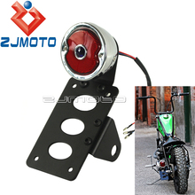 Suporte de lâmpada de freio para motocicleta, 7x4 polegadas, placa de identificação, montagem lateral, luz led traseira para harley honda yamaha cafe racer duolamp, réplica 2024 - compre barato