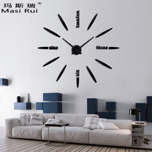 Reloj de pared 3D de gran tamaño, pegatina de espejo, bricolaje, hermoso reloj de pared creativo para sala de estar, decoración del hogar, novedad 2024 - compra barato