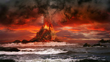 Earth Volcano Sea Ocean photo backdrop  High quality Computer print scenic photography studio background 2024 - buy cheap