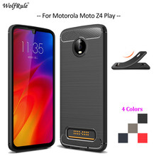 Caso do telefone de fibra de carbono para motorola moto z4 caso do jogo tpu macio capa traseira para motorola moto z4 jogar áspero telefone pára-choques 6.22'' 2024 - compre barato