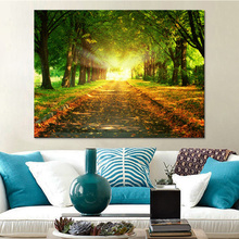 Canvas Art Printed Wall Home Decor Living Room Modern Hd Shade Tree Little Path Park Painting Modular Picture Framework Poster 2024 - buy cheap