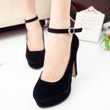 New beautiful black woman Pumps autumn thick heel shoes high-heeled shoes female the trend of ultra high heels female shoes 2024 - buy cheap