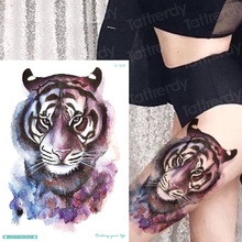 Triângulo perna braço mangas tatuagem temporária tatuagem de tigre animais meninos meninas impermeável falso tatoo tigre rei tatoos temporales homens 2024 - compre barato