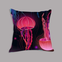 Watercolor Jellyfish Printed Cushion Cover Decorative Pillow Cover Velvet Throw Pillow Case Pillowcase for Sofa Home Decor 2024 - buy cheap