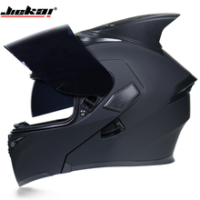 Jiekai 902 capacetes da motocicleta dupla viseiras modulares flip up capacete dot aprovado rosto cheio capacete de corrida moto motocross 2024 - compre barato